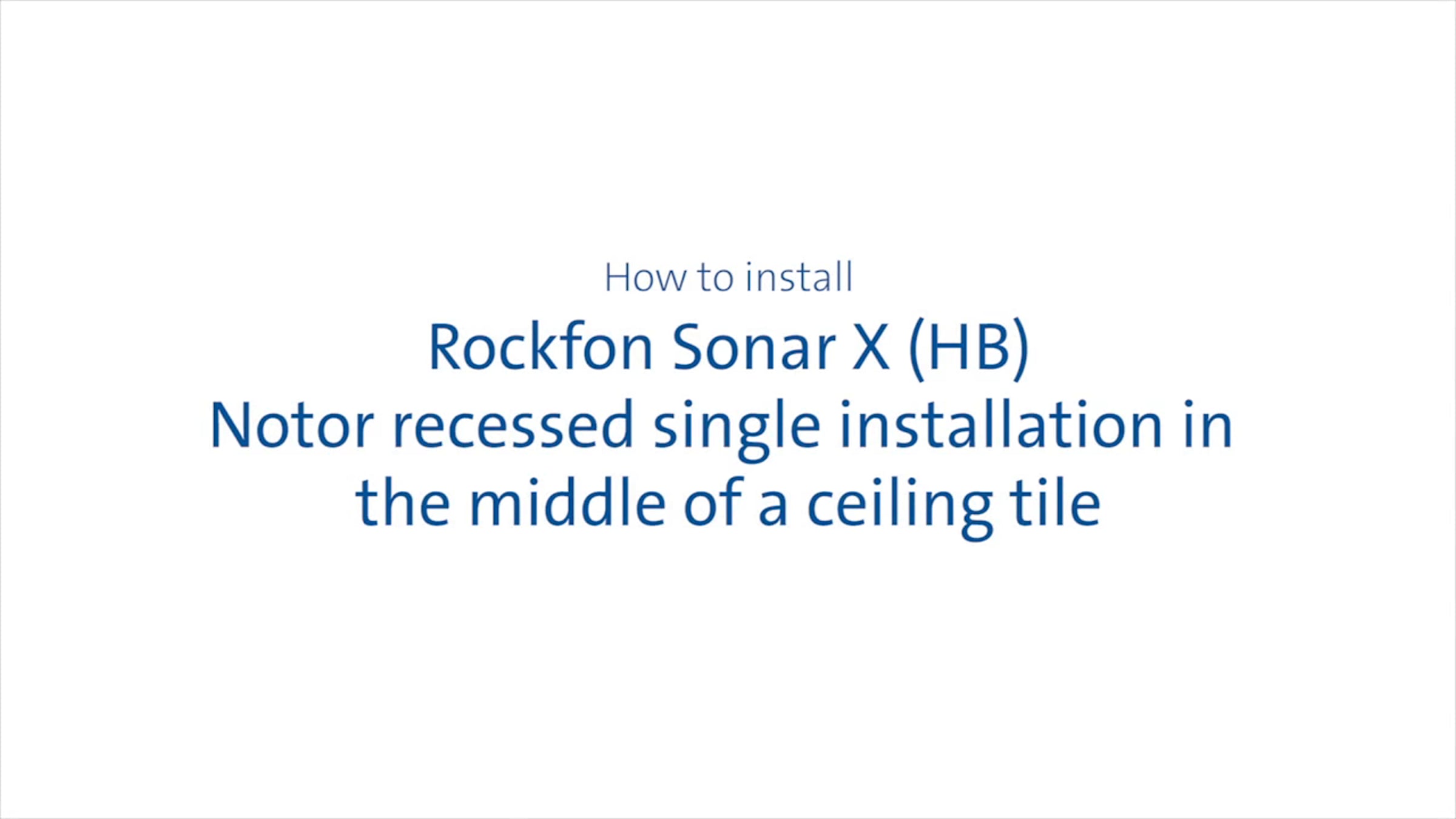 Notor recessed single installation in the middle of a ceiling tile ...