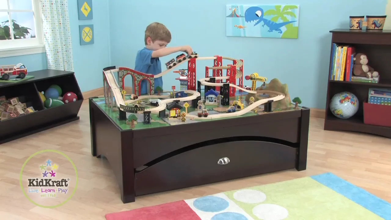 Kidkraft metropolis train hot sale table & set