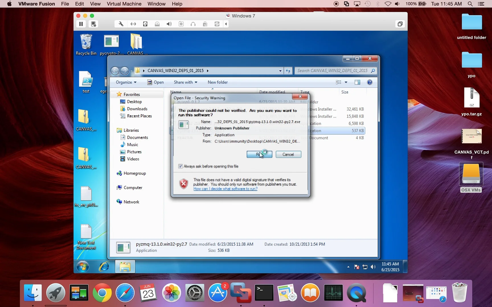 Installing CANVAS on Windows 7 on Vimeo