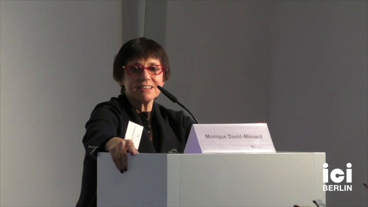 Talk by Monique David-Ménard [1, 5]