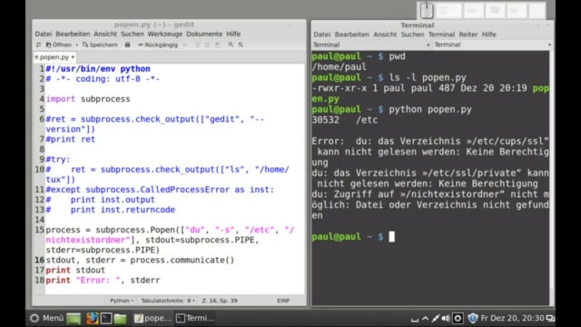 Python-Programmierung - subprocess - communicate on Vimeo