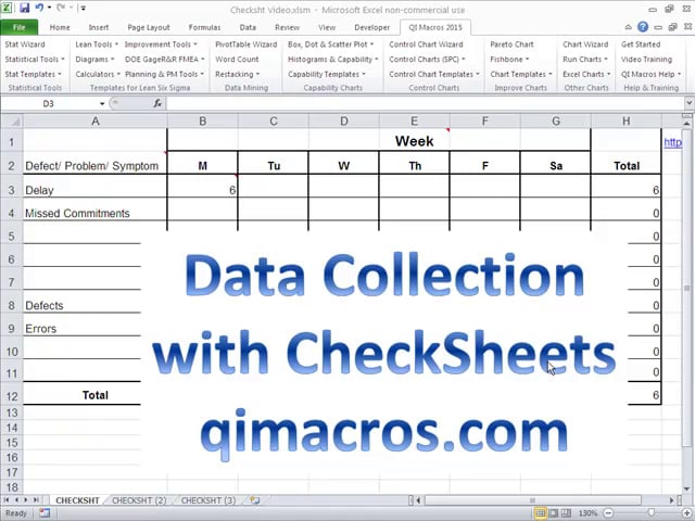 How to Collect Data with QI Macros Checksheets