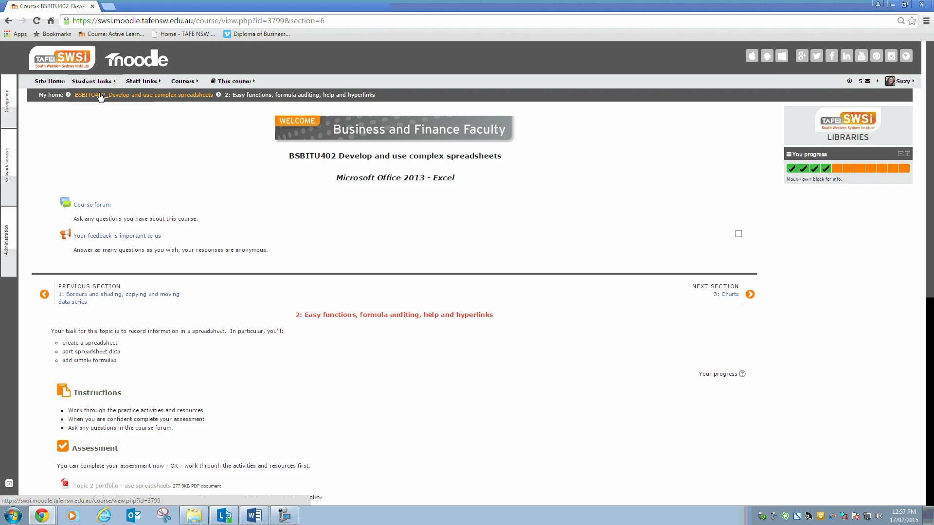 Moodle overview Complex spreadsheets on Vimeo
