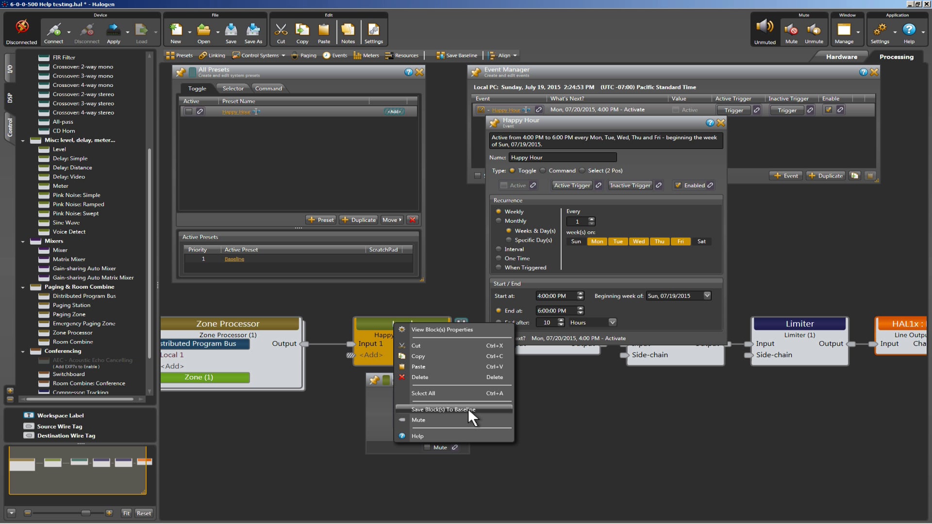 Create a Happy Hour toggle event in Halogen 6.0 on Vimeo