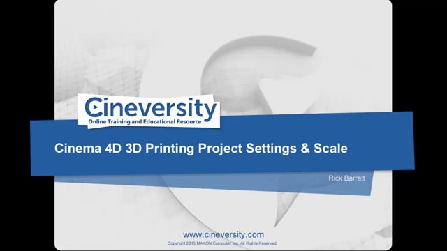 4D 3D Printing Project Settings & Scale [3D Printing Workflow with Cinema 4D] - Cineversity Training and Tools for Cinema 4D