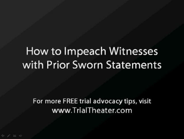 Maximizing Inconsistent Statements in Cross-Examination on Vimeo
