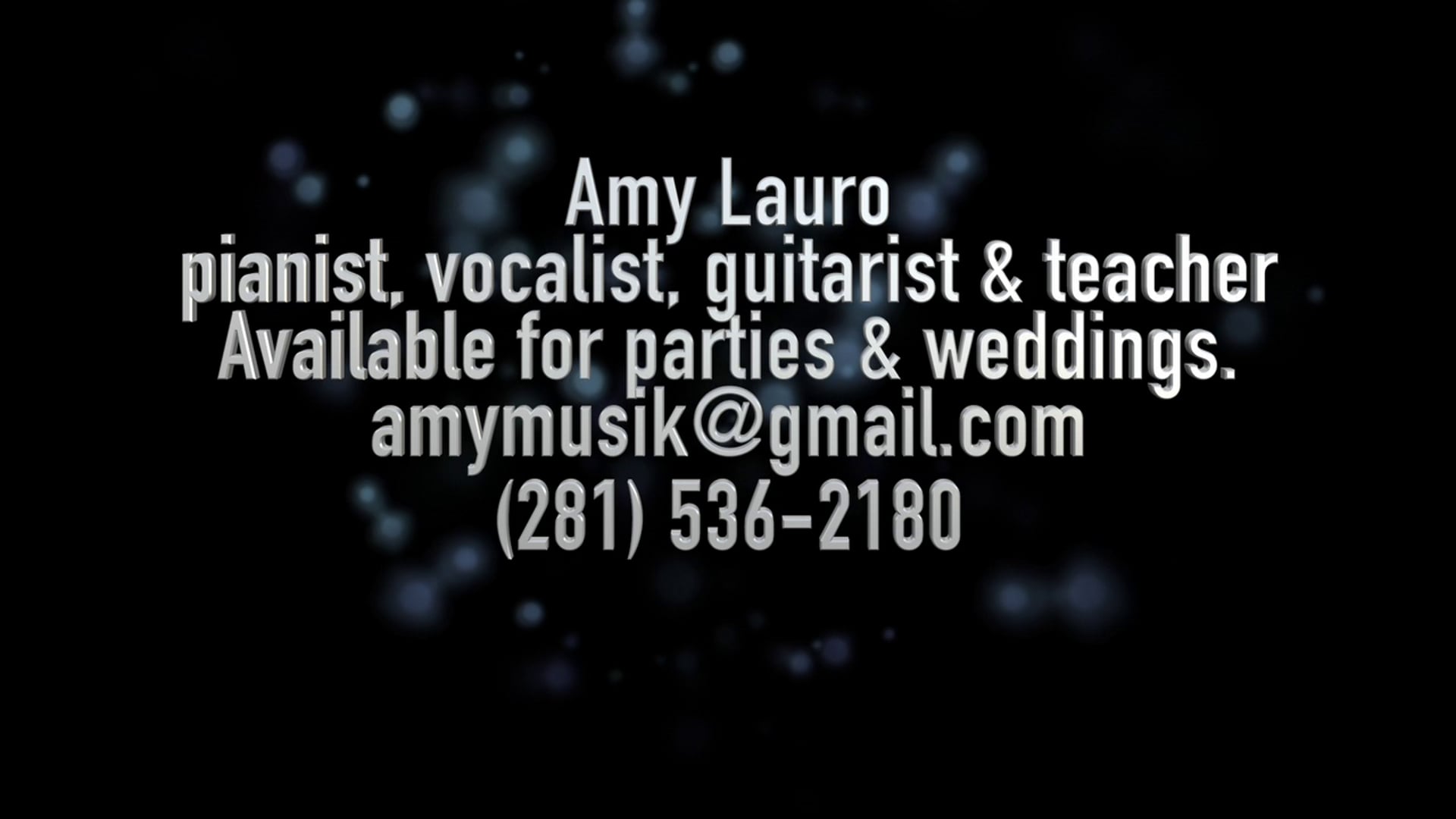 Promotional video thumbnail 6 for Amy Lauro