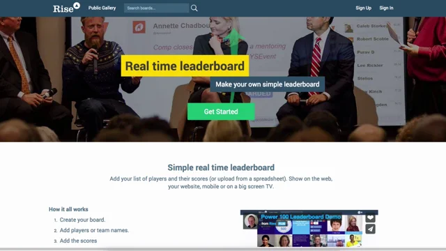Online Leaderboard Software - Display Live Player Results