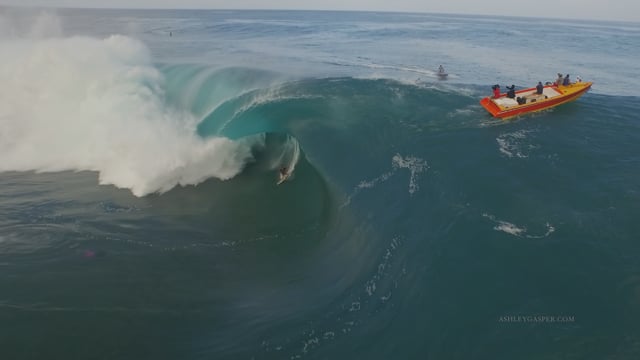 Surfing Teahupoo Tahiti Huge XXL Waves July 2015 Drone Footage from Ashley Gasper