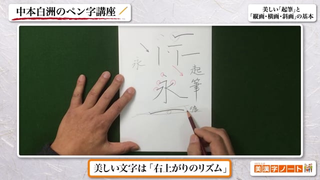 美しい「起筆」と「縦画・横画・斜画」の基本