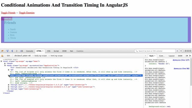 Conditional Animations And Transition Timing In AngularJS