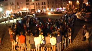 Assaig a l'Escala de les activitats de l'11S a Barcelona