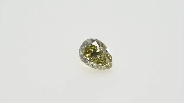 1.32 carat, Fancy Dark Gray Yellowish Green, Pear Shape, VS2 Clarity, GIA,  SKU 18673