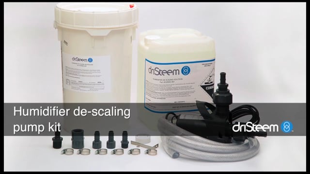 Our humidifier de-scaling solution pump kit takes yet more labor out of humidifier maintenance.