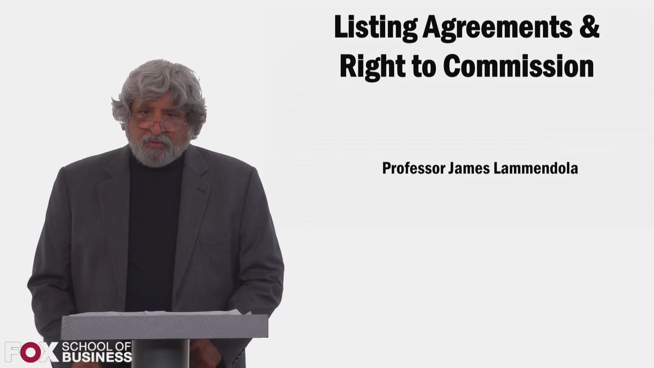 Listing Agreements and Right to Commission