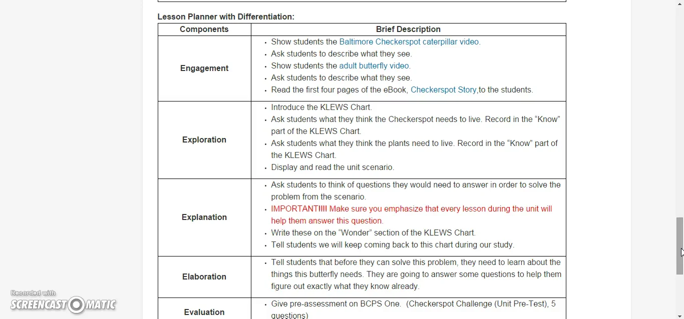 BCPS Elementary Science Lesson Plan Overview on Vimeo