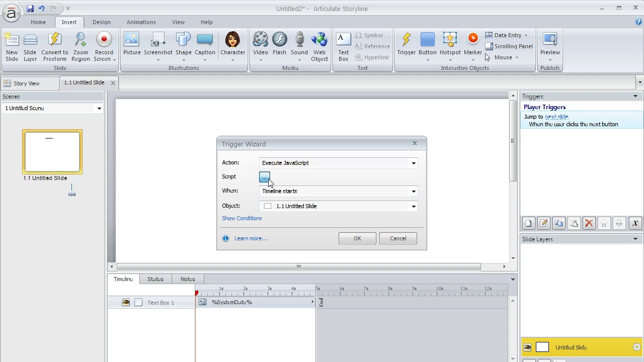 Execute JavaScript Example in Articulate Storyline - Current Date on Vimeo