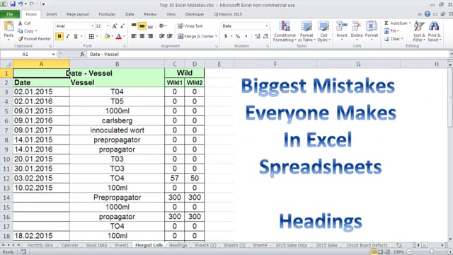 Top 10 Excel Spreadsheet Mistakes Vol 3