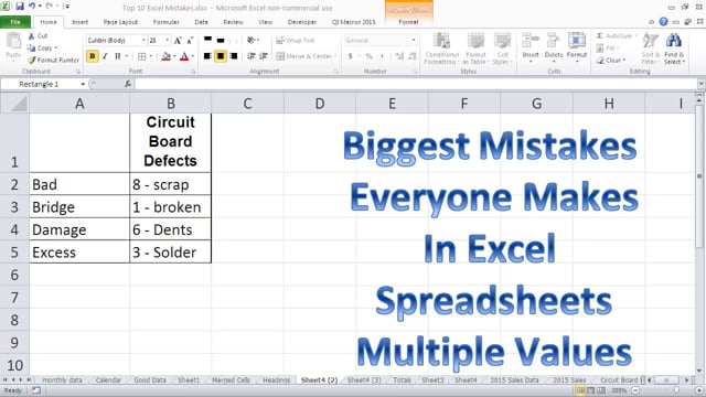 Top 10 Excel Spreadsheet Mistakes Vol 4