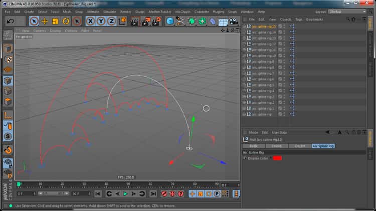 Cinema 4D: Extended Arc Spline Rig On Vimeo