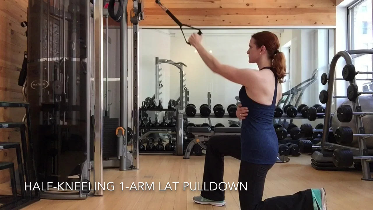 Kneeling single arm lat pulldown hot sale