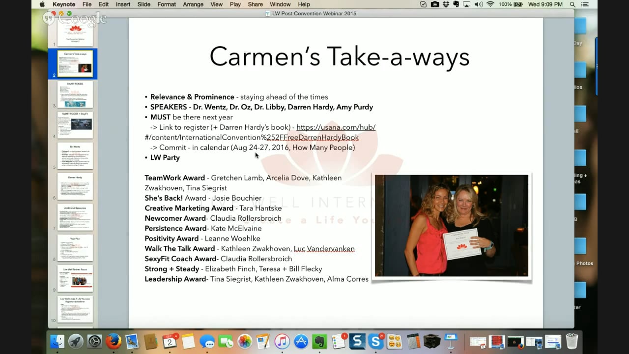 9.2.15 Live Well Partner Webinar: USANA Post-Convention Re-cap + Plan