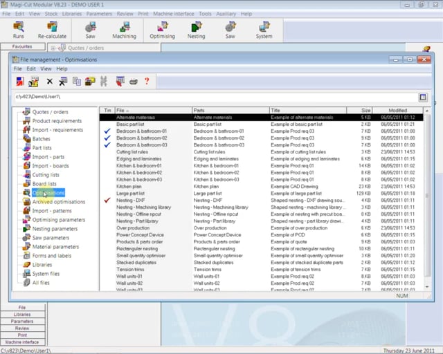 Keeping your Magi-Cut data manageable