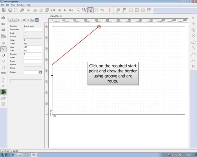 Create a machine drawing for nesting optimisation