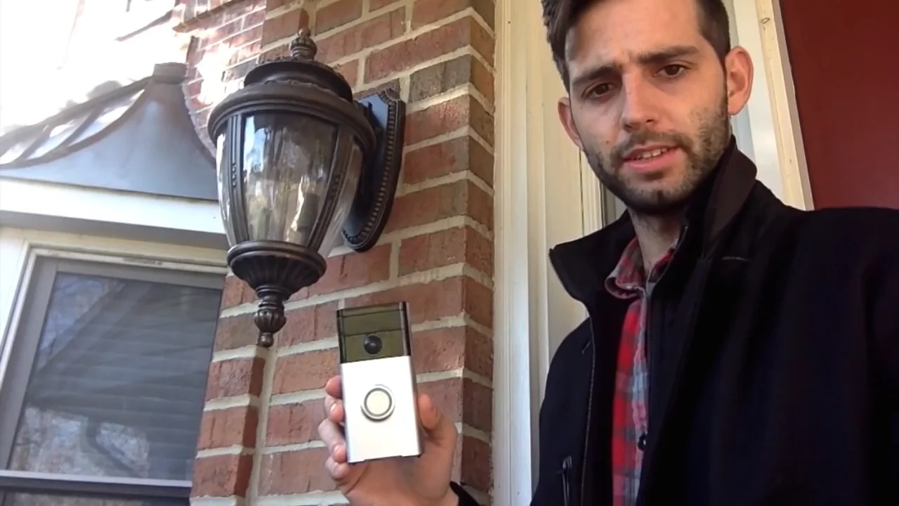 Mounting ring store doorbell on stucco