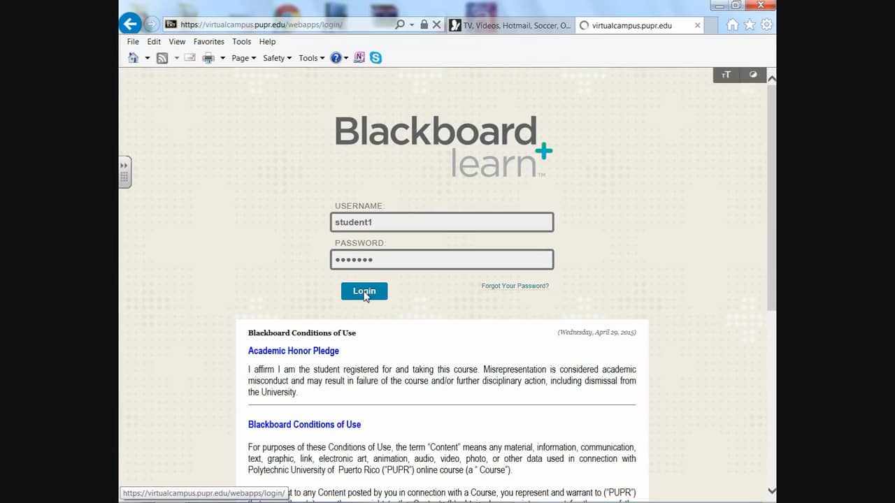 Blackboard Login and navigate on Vimeo