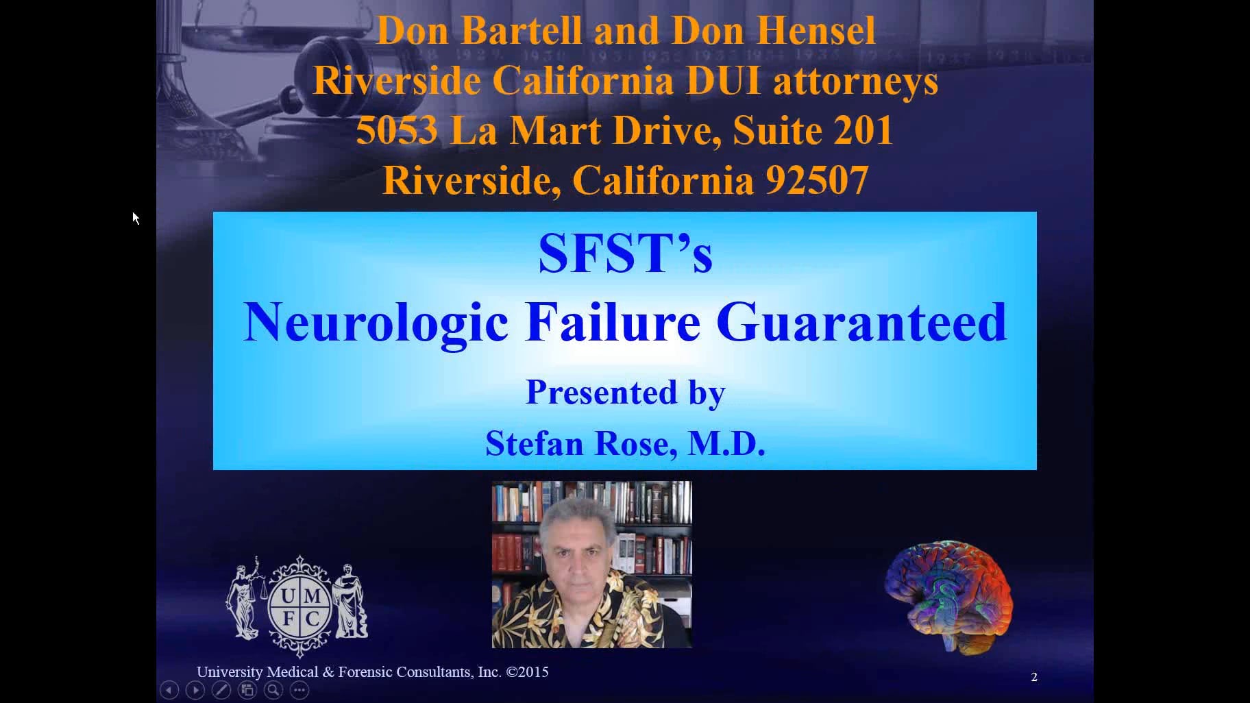 DON BARTELL GROUP ON SFST'S