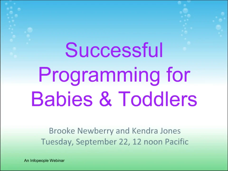 Successful Programming for Babies and Toddlers on Vimeo