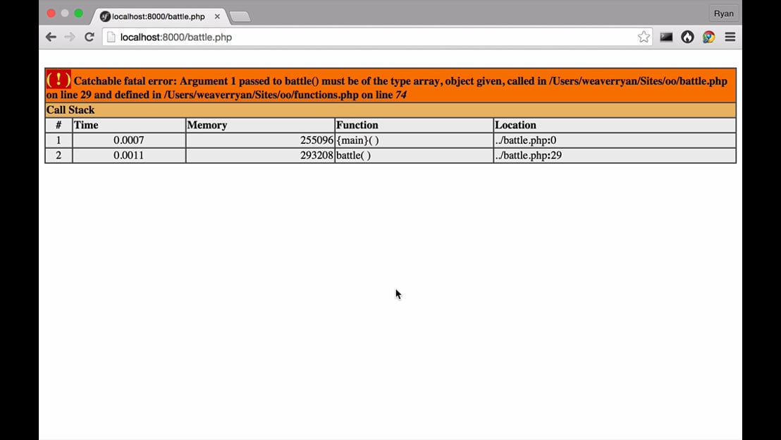 Catchable exceptions and errors - PHP Video Tutorial