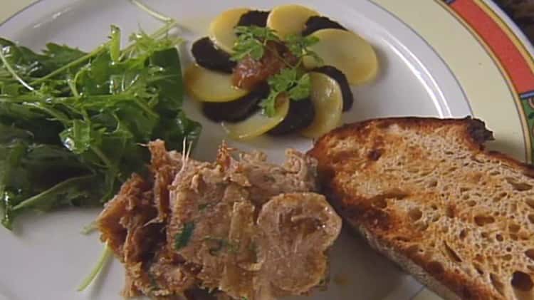 Duck foie gras confit in a terrine