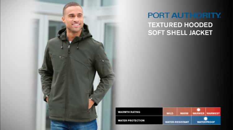 Port authority textured clearance hooded soft shell jacket