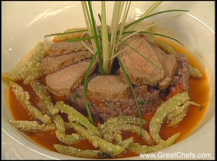 Lightly-smoked Pork Tenderloin with Grits Pilaf by Jose Gutierrez on Vimeo