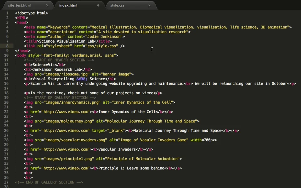 HTML & CSS Part II on Vimeo