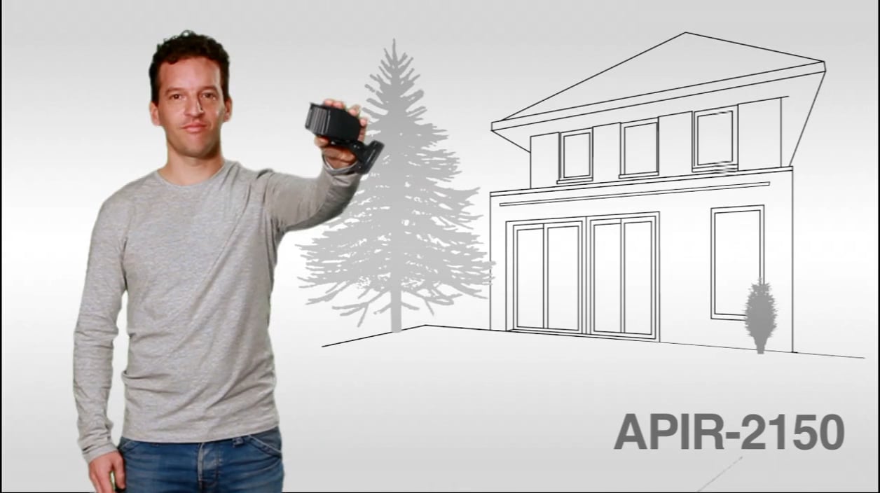 Wireless Motion Sensor APIR-2150 for outdoor use on Vimeo