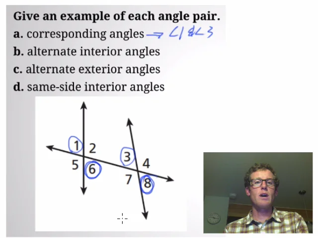 Alternate Interior & Exterior Angles (video lessons, examples