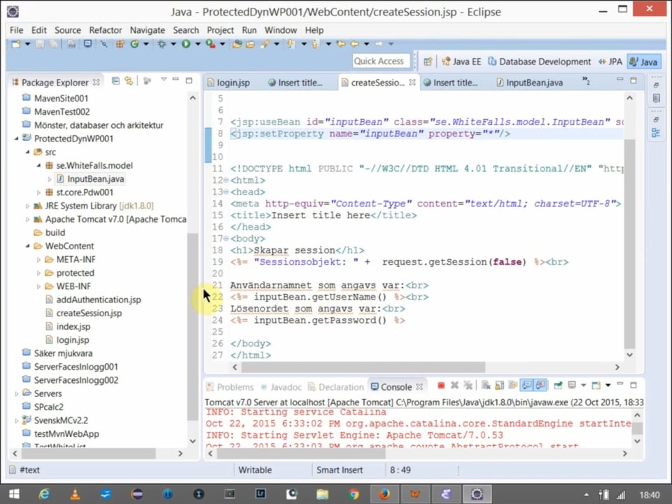 jsp use bean for Form input on Vimeo