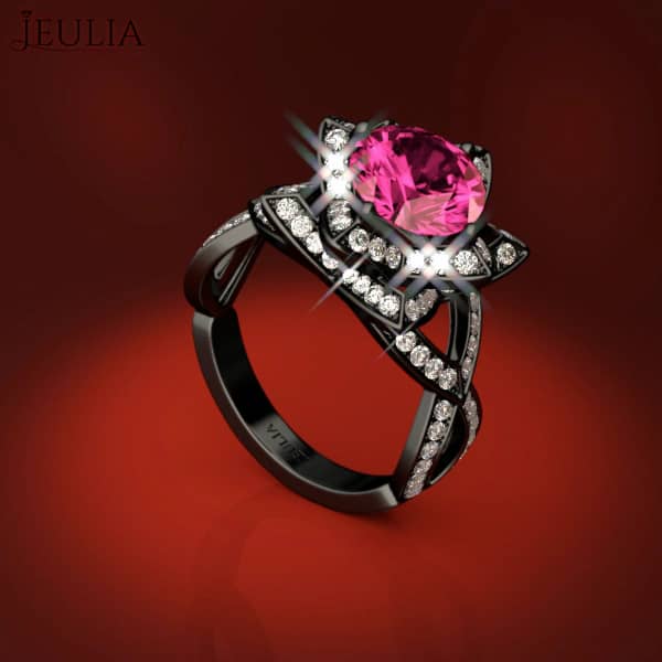 360 View of Lotus Flower Pink Sapphire Engagement Ring on Vimeo