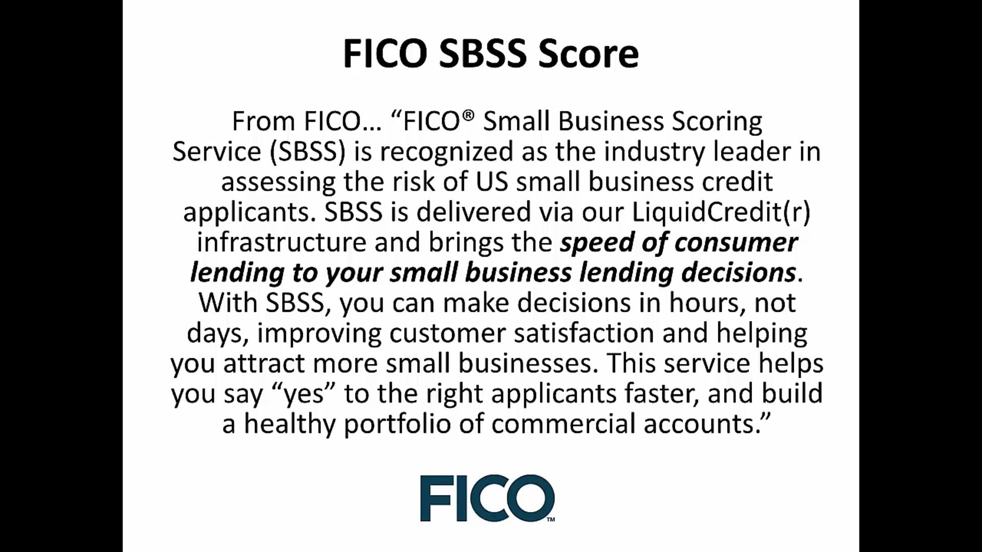 FICO SBSS