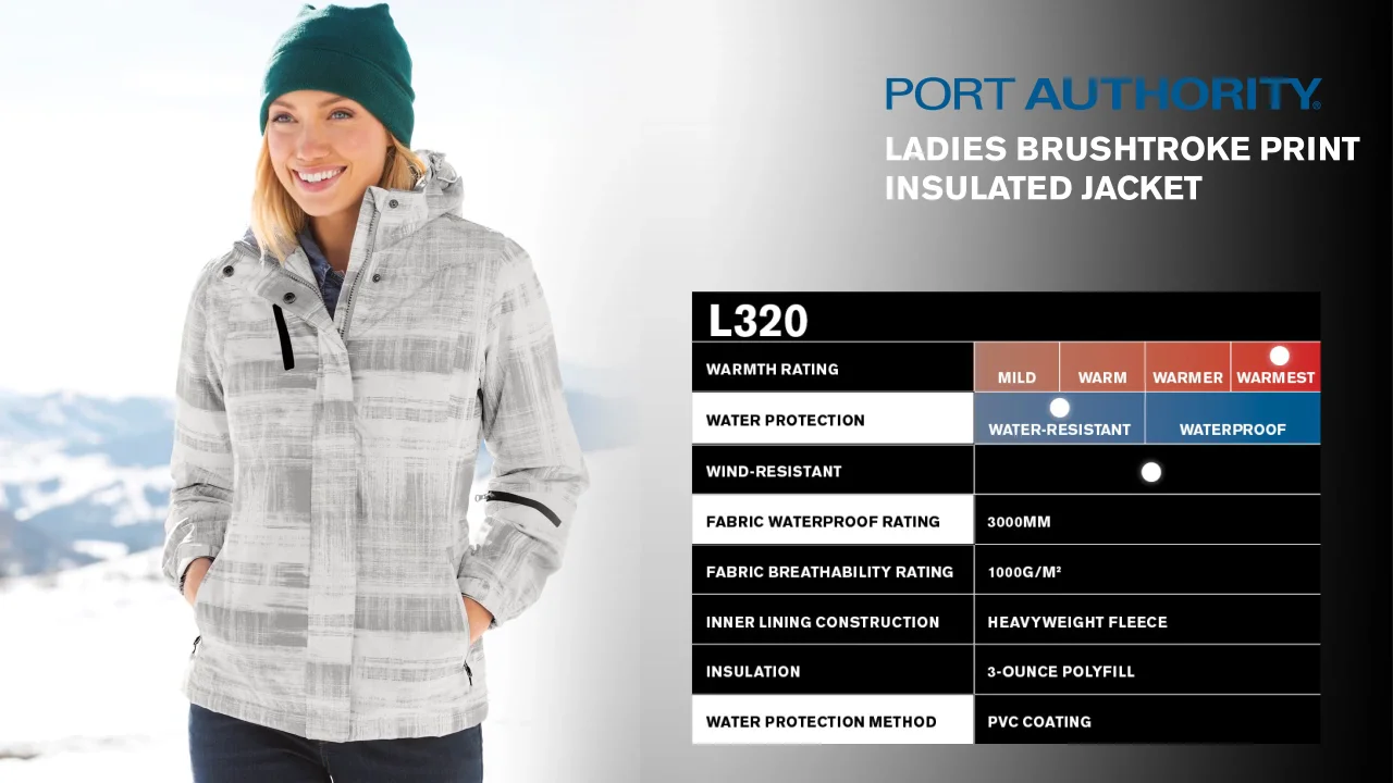 Port authority brushstroke print insulated jacket sale