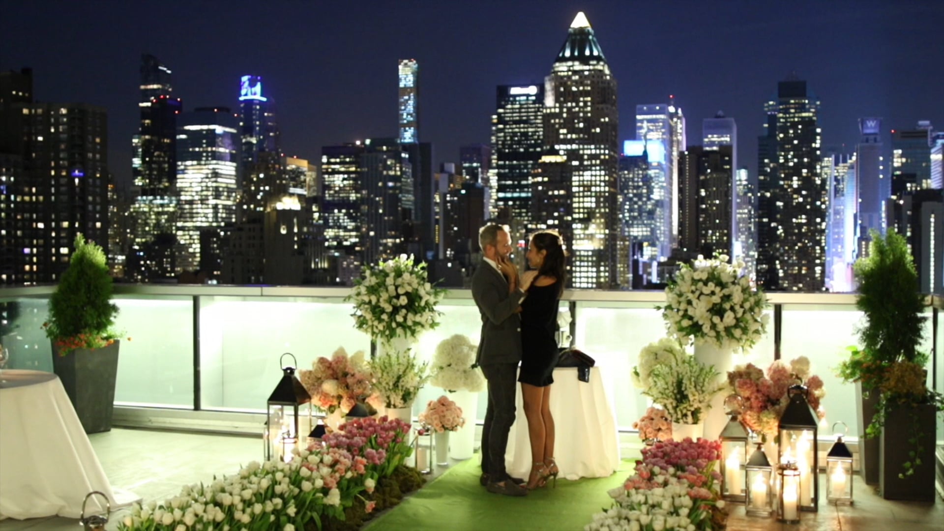 Dili + Peter's Intimate Proposal at Ink 48 Penthouse in New York City