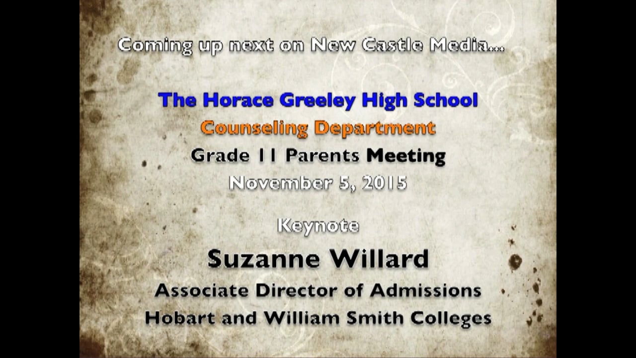 HGHS Grade 11 Parent Mtg 11/5/15