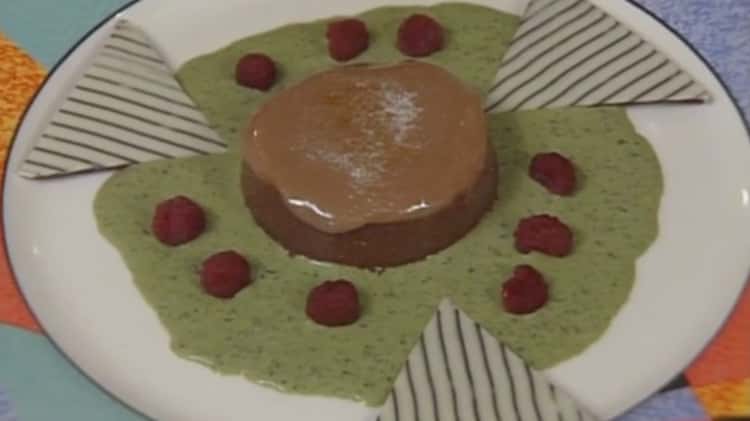 Chocolate Cr me Br l e with a Sweet Basil Vanilla Sauce by Peter de Jong