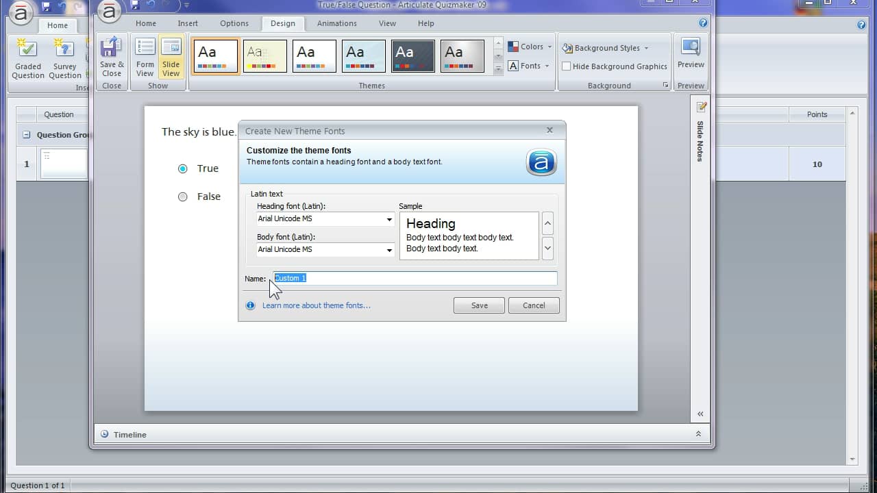 Create a quiz template to work with nonwestern languages in Articulate