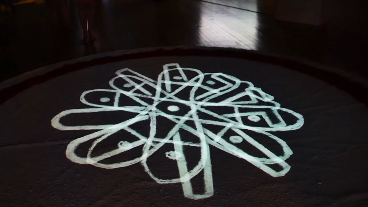 Reclamation__ Rangoli chalk powder, projected handdrawn animated installation on Vimeo