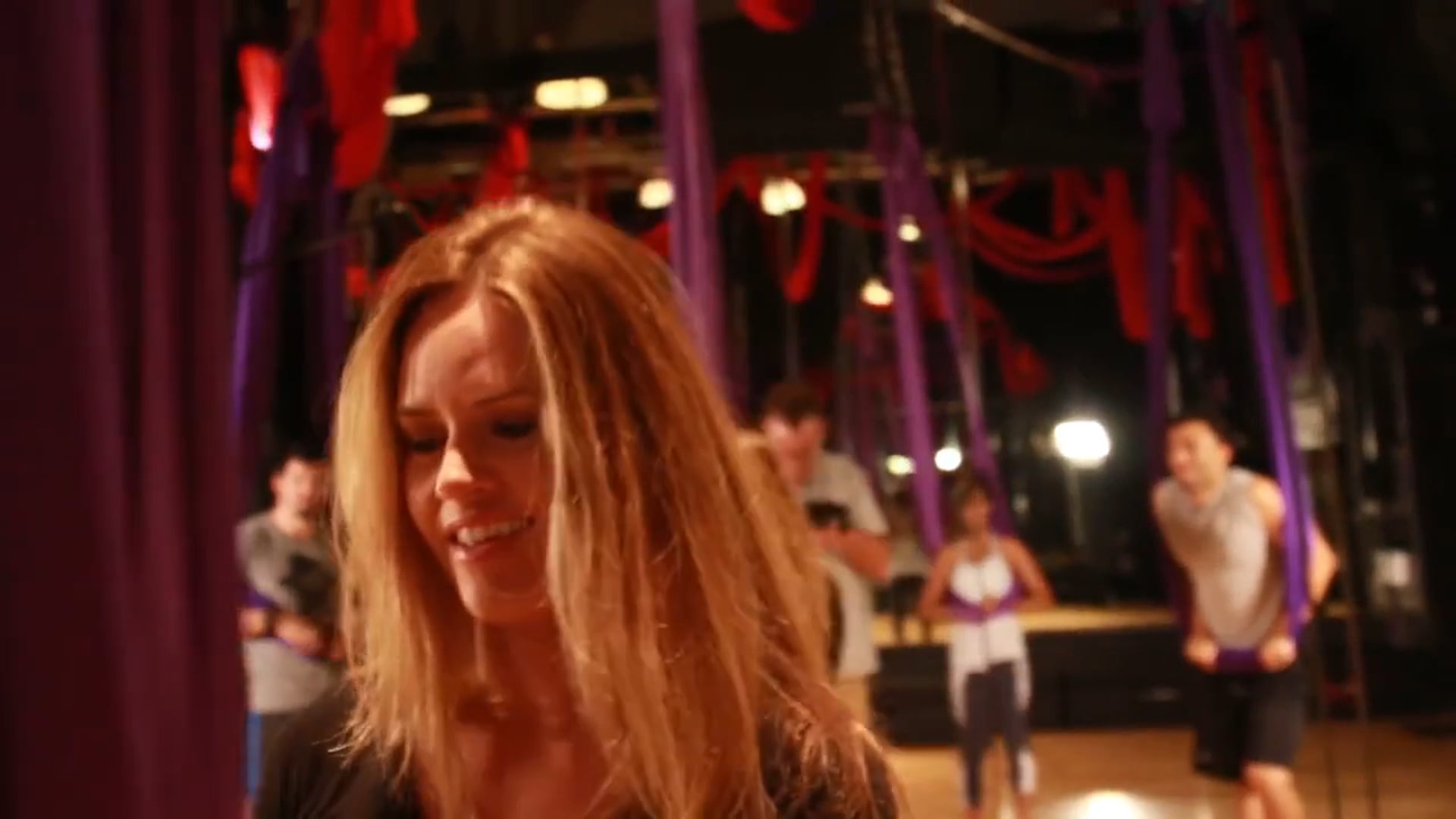 Fitness Trainers try Aerial Yoga