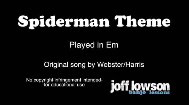 Play an Easy Song on the Banjo - Spiderman Theme - Joff Lowson
